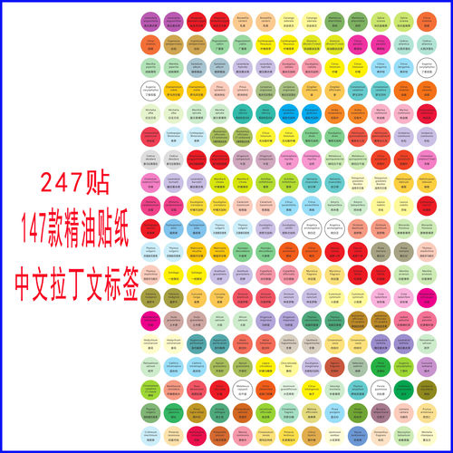 精油瓶盖贴纸名称贴每张精准全面