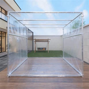 房前暖棚配件户外暖棚可折叠家用庭院多功能阳光房简单骨架子靠墙