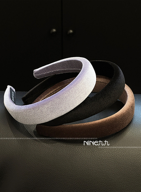 NINE九丨2025新款发箍女宽边颅顶秋冬海绵头箍黑红色发卡发饰头饰