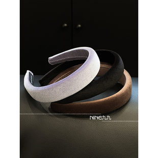 NINE九 发箍女宽边颅顶秋冬海绵头箍黑红色发卡发饰头饰 2025新款