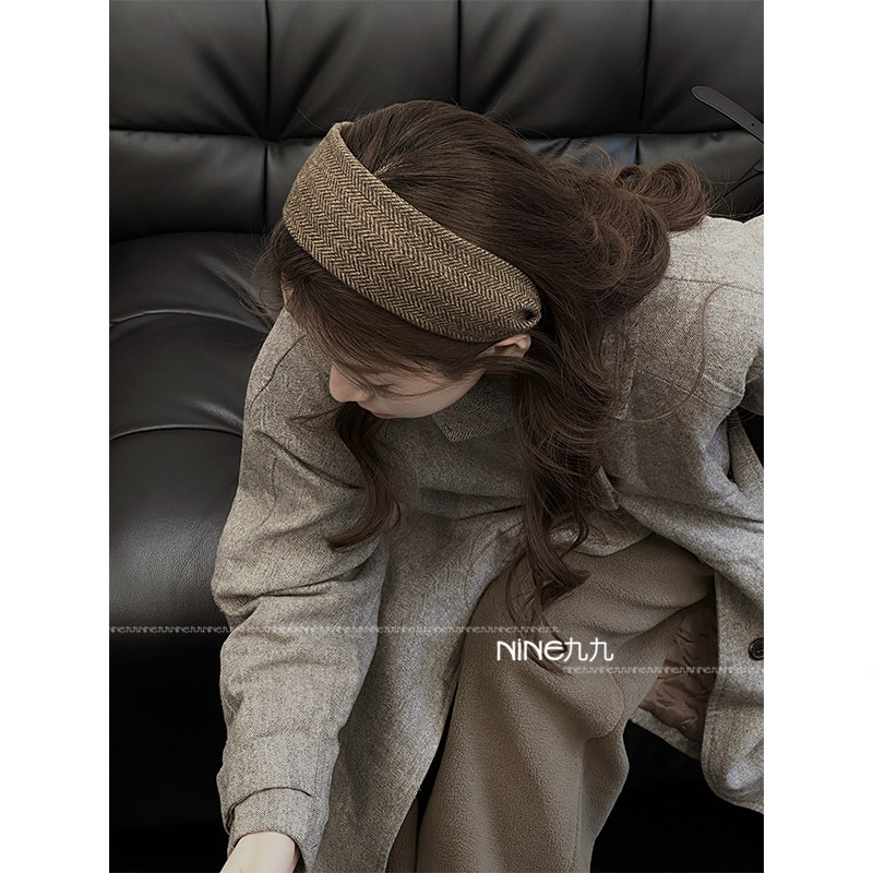 NINE九丨100%羊毛时尚发箍头箍布艺压发宽边简约森女百搭咖啡色女,饰品/流行首饰/时尚饰品新,发饰,淘宝优惠券,粉丝福利购,淘宝优惠卷