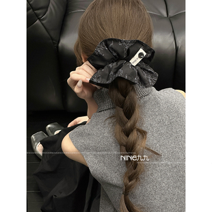 气质扎头发马尾头绳发饰 古风墨竹拼接大肠发圈新款 NINE九 新中式