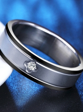 霸气钛韩时尚刻字配饰戒指幸运