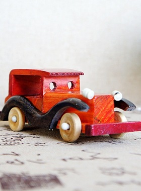 复古木质老爷车模型摆件收藏礼品