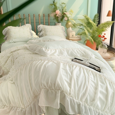 床裙四件套法式公主风浪漫白纱边