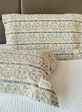 高密纯棉纱布枕巾轻奢全棉柔软成人枕头巾吸汗透气家用高档枕盖巾