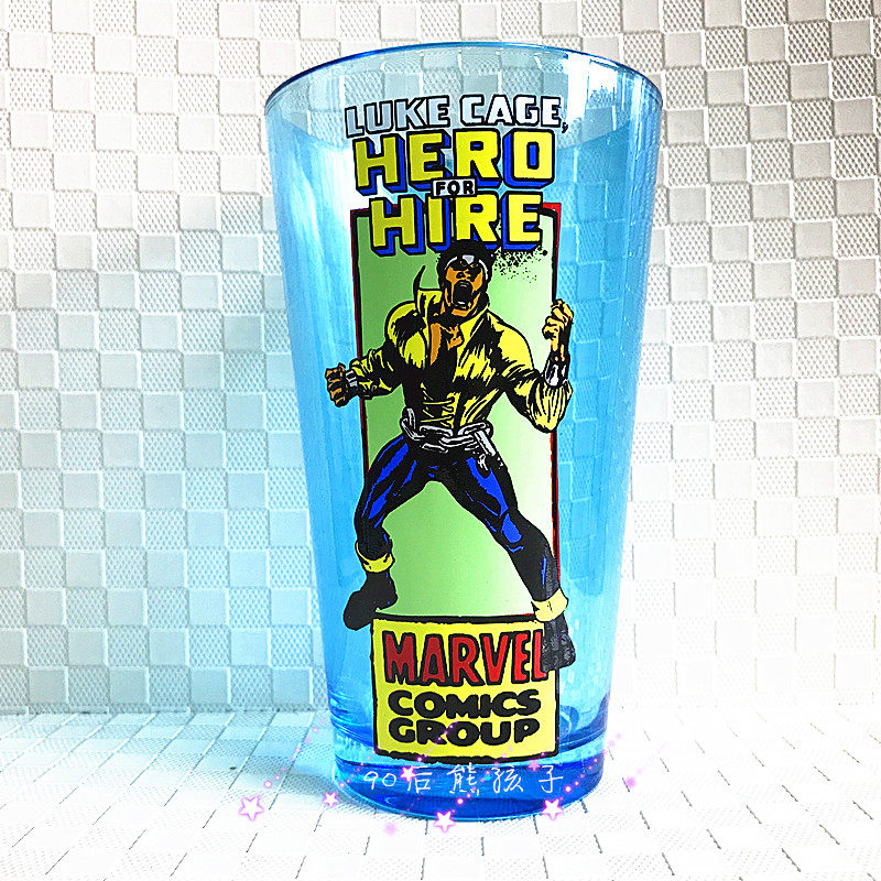 漫威卢克凯奇luke cagr神力侠钢化玻璃马克杯饮料可乐啤酒水杯子