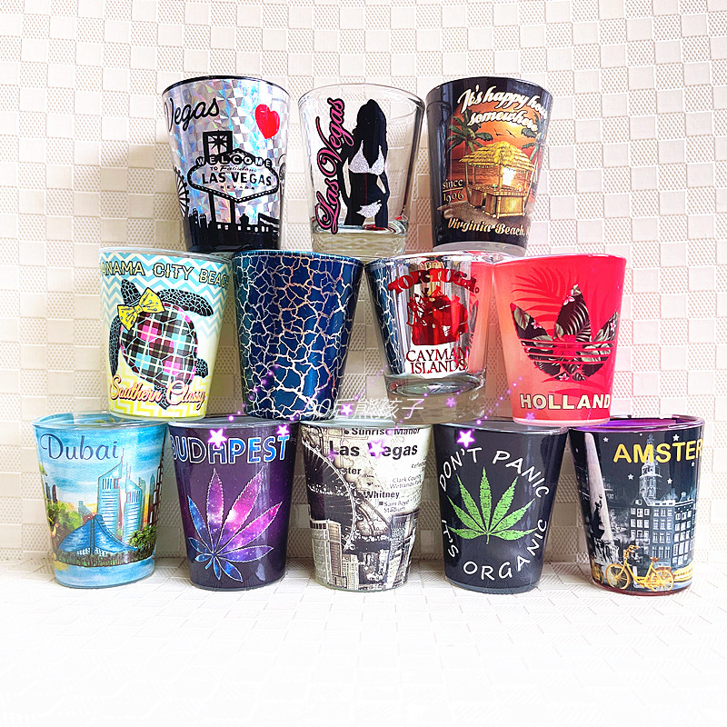 阿姆斯特丹拉斯维加斯美女城市风景小酒杯烧酒杯伏特加酒杯水杯子