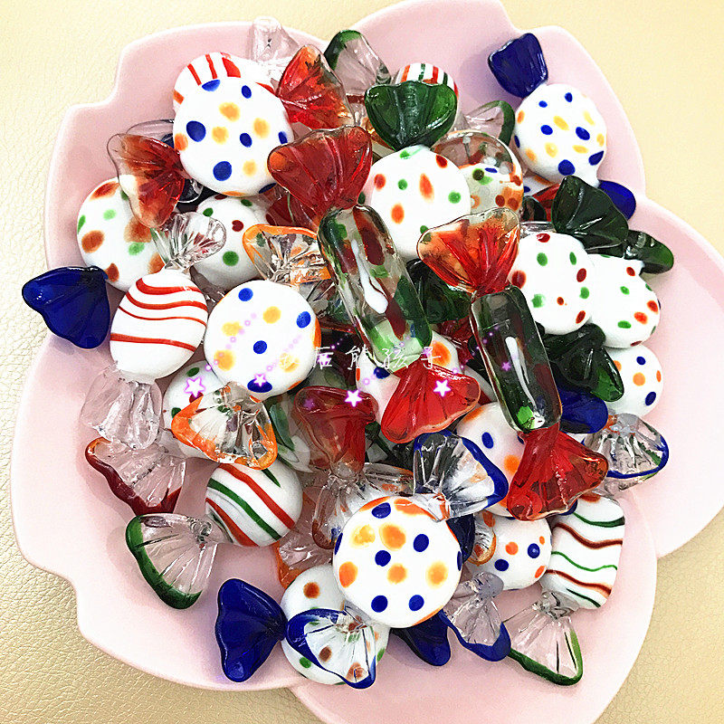 精品仿真琉璃糖水果糖牛奶糖水晶糖果老琉璃糖绝版孤品琉璃艺术品