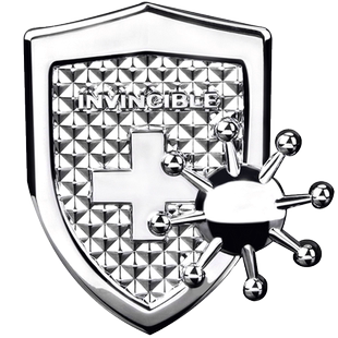 已打疫苗车贴汽车个性防御盾牌金属车标改装车身贴电动车防护装饰