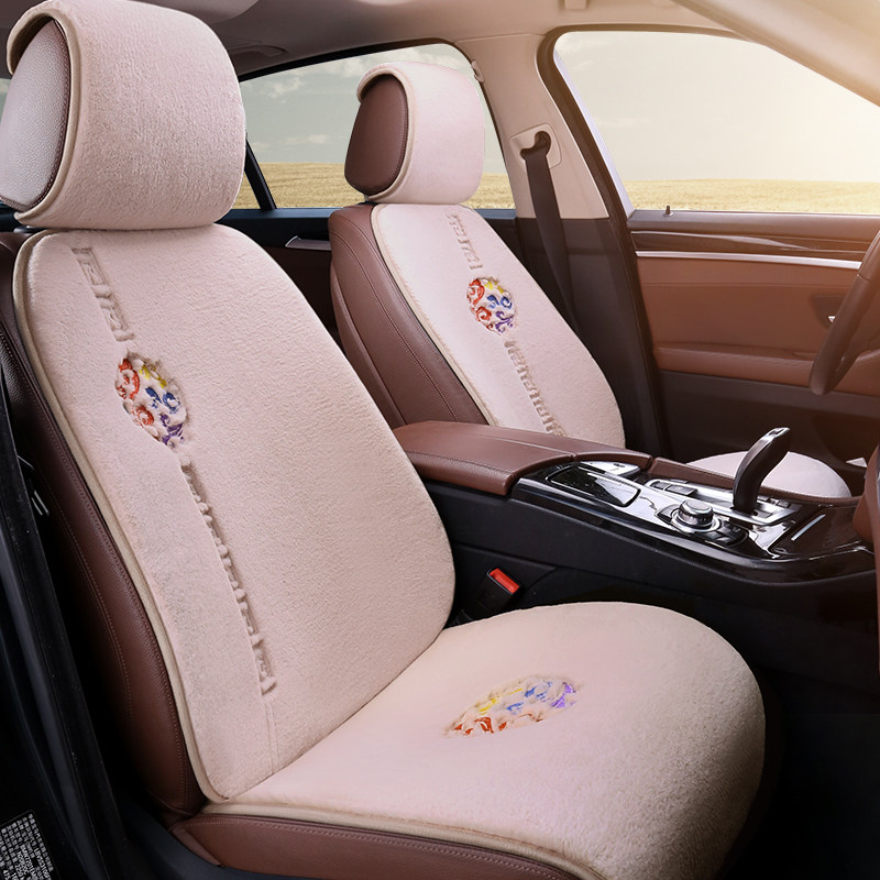 新款汽车坐垫冬季毛绒网红小蛮腰保暖短毛绒后排单片大众朗逸座垫