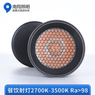 餐饮明装轨道射灯12W2700K3000K3500K太阳光显色Ra98全光谱射灯