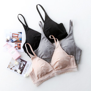 SGS检测法式轻奢薄款莫代尔无钢圈文胸 蕾丝内衣女三角杯胸罩