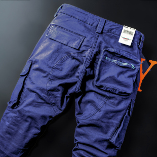 立体口袋美军风宝蓝色六个兜工装裤子潮宽松直筒男士休闲裤25春秋