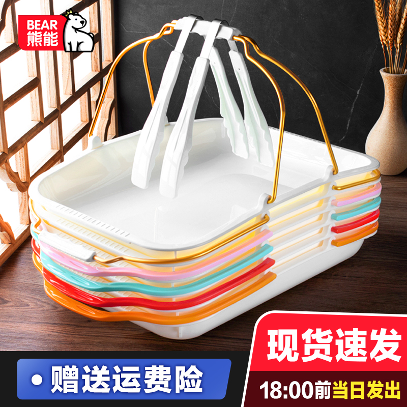 面包托盘塑料手提篮子蛋糕店金色长方形烘焙店自选盘商用西点餐盘