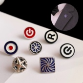 胸针百搭彩色圆形领扣时尚 西装 滴油花瓣领针西服搭配扣 新款 男士