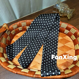 繁星波点长条细窄绑包丝巾女新款气质百搭丝带颈饰脖饰高级感飘带