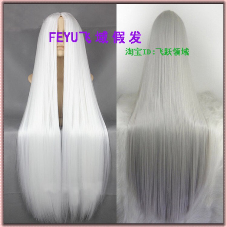 花白色中分无刘海动漫长直发图片