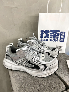 港风chic复古做旧老爹鞋情侣同款男女鞋学生2023厚底增高运动鞋潮