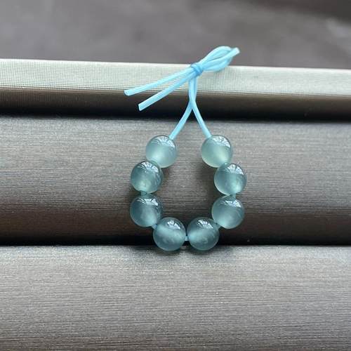 A货冰蓝天然玉石配件配珠小米珠