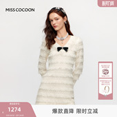 蕾丝长袖 法式 连衣裙 新款 MISSCOCOON可可尼白色蛋糕裙女2025冬季