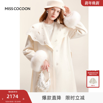 MISSCOCOON绵羊毛长袖毛呢外套