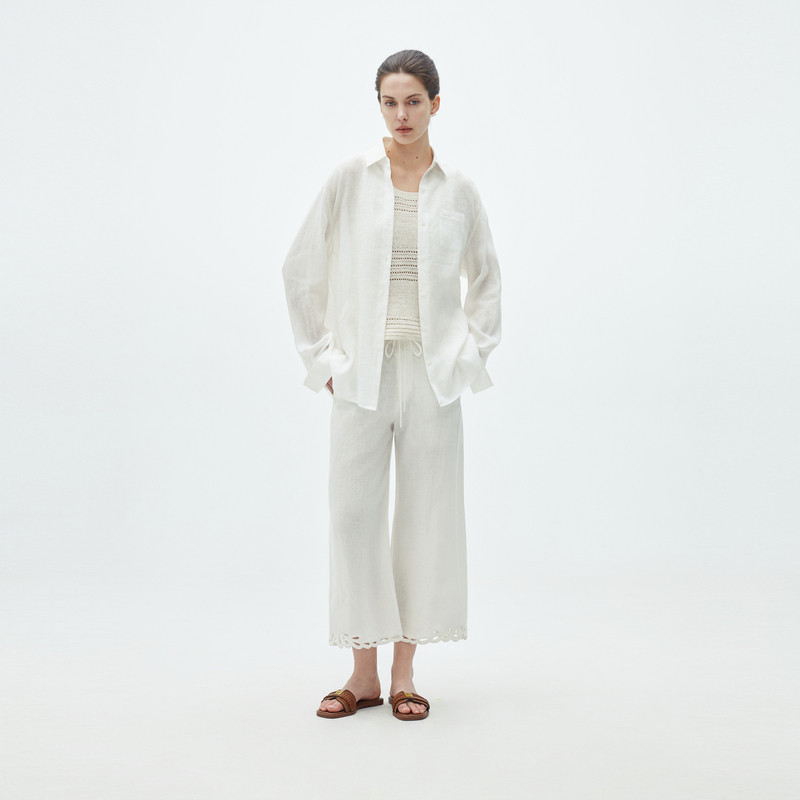 MISSCOCOON可可尼C3系列白色翻领上衣女2026夏新款空