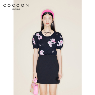 毛衫 COCOON商场同款 新款 女2023秋季 23205BC103359 印花圆领针织衫