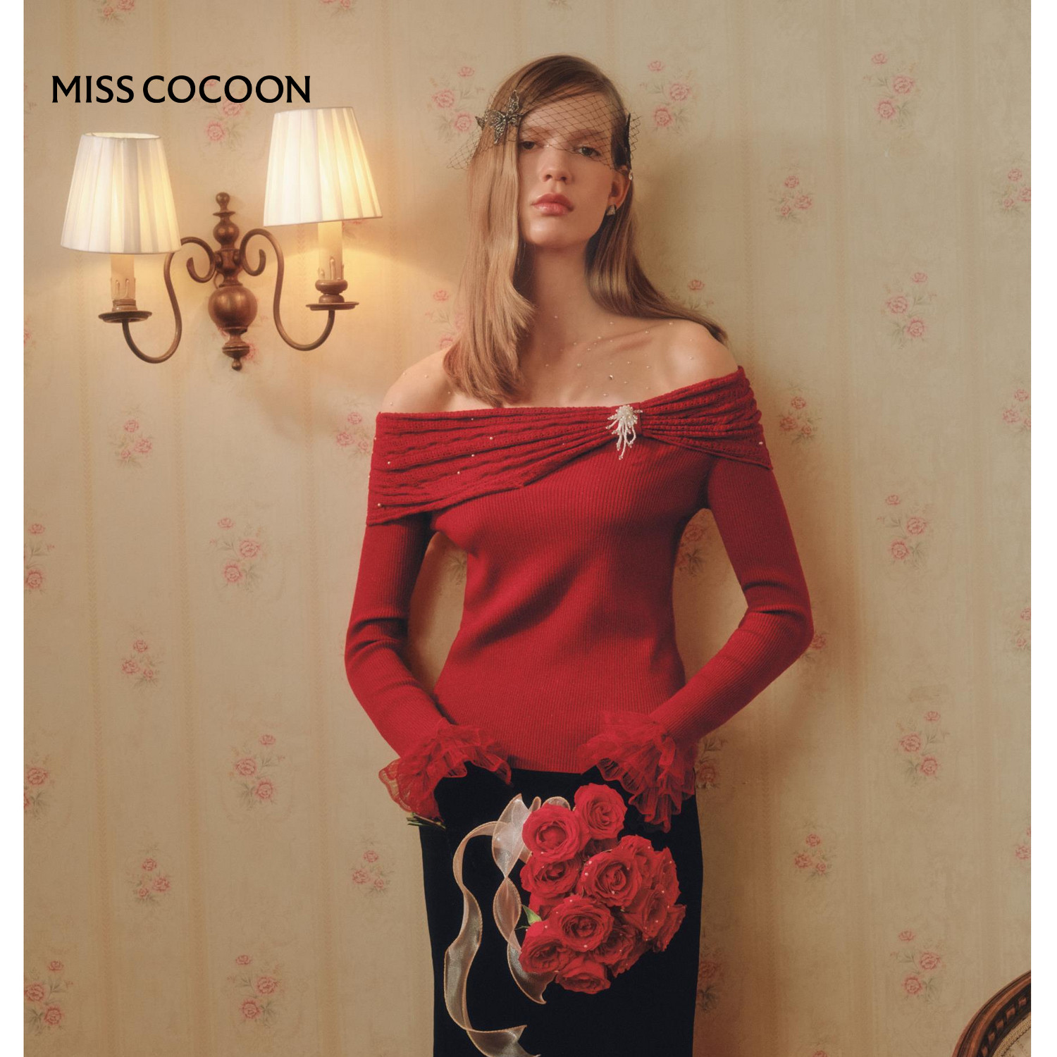 【七七酱专享】MISSCOCOON荷叶边打底衫粉色显瘦羊毛针织衫,女装/女士精品,毛针织衫,淘宝优惠券,粉丝福利购,淘宝优惠卷