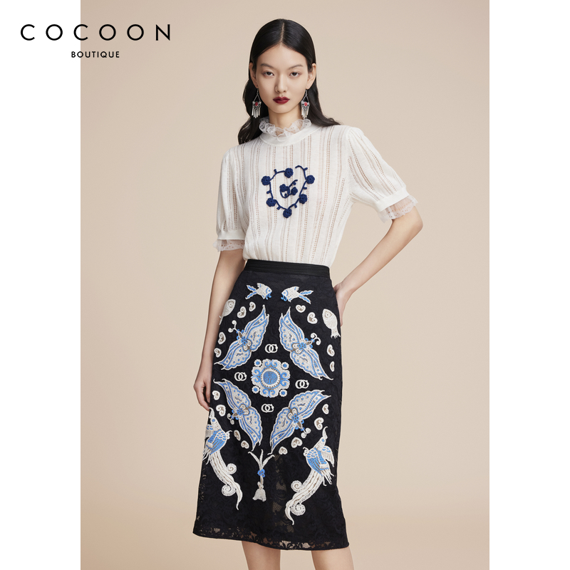 商场同款蕾丝COCOON荷叶边