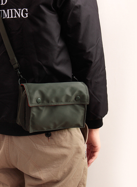 日系经典~TANKER防泼水斜挎包潮男包尼龙休闲单肩小包多用小腰包