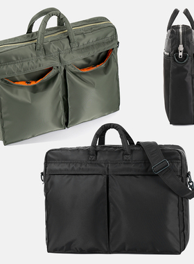 日韩流行~TANKER 2WAY BRIEFCASE尼龙通勤手提公文单肩斜挎电脑包