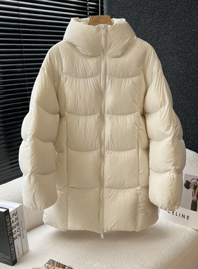above deck中长款羽绒服女加厚保暖95白鸭绒韩版宽松连帽云朵泡芙