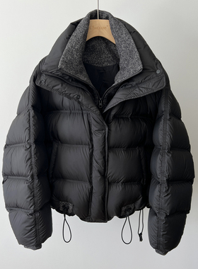 above deck羽绒服女短款加厚保暖假两件拼接2025网红爆款面包服潮