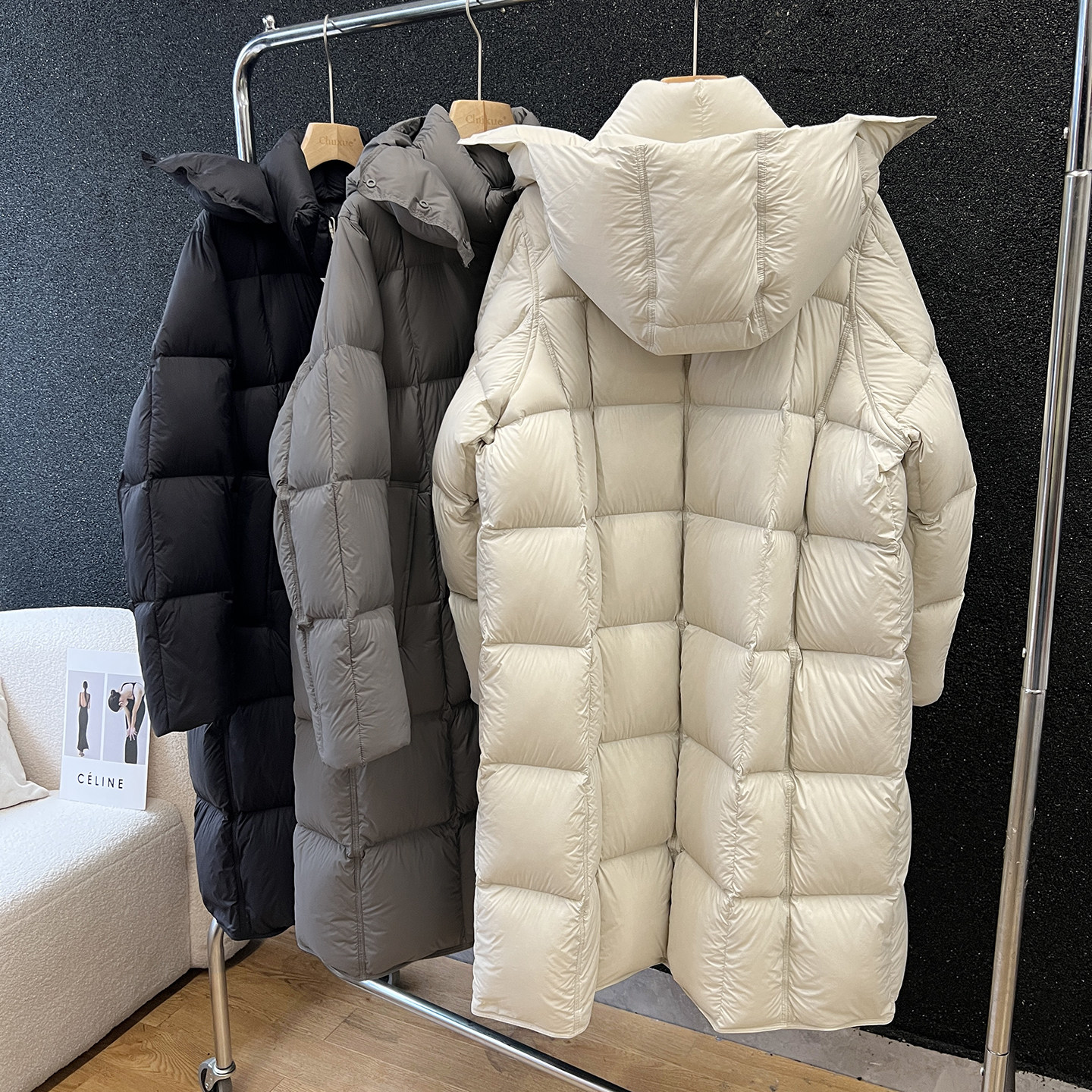 above deck长款过膝加厚白鹅绒羽绒服女东北过冬神器脱卸帽被子款