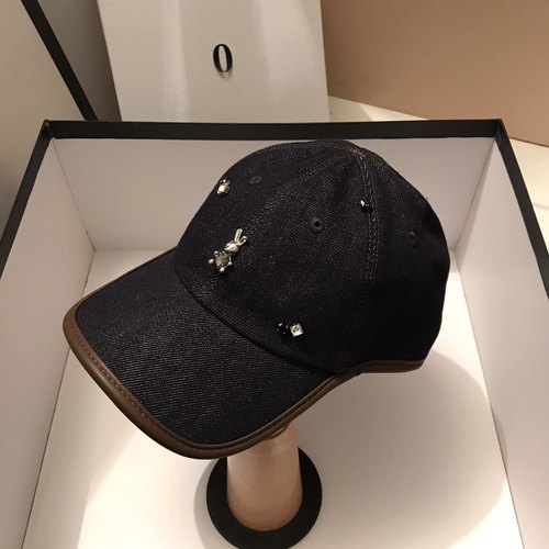 25新款美式时尚复古牛仔鸭舌帽秋冬韩版皮质包边棒球帽显脸小帽子