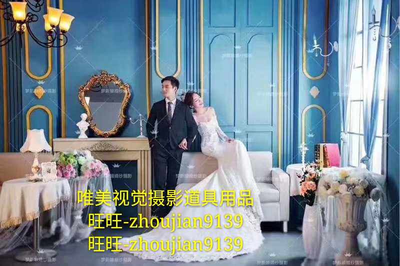 2018新款影楼摄影婚纱实景影棚装修设计制作韩式儿童实景w3044