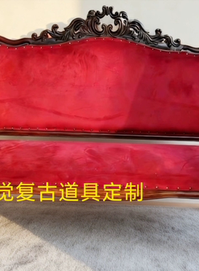 美式乡村实木做旧布艺皮质老虎椅客厅阳台休闲可拆洗沙发单人