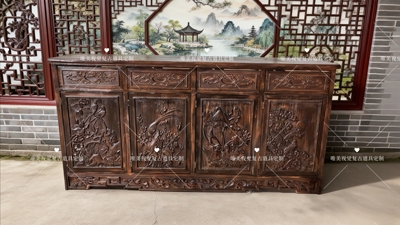 新中式实木餐边柜茶水柜中式柜子花梨木多功能柜实木橱柜储物柜