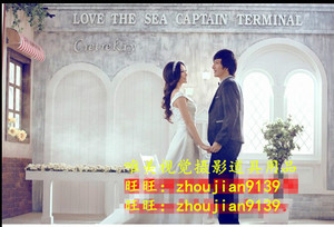 新款影楼摄影实景婚纱影棚设计制作韩式拍照拍摄儿童实景w-2299