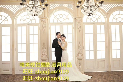 新款儿童实景摄影棚婚纱实景影楼装修韩式无闪棚设计制作w-2850