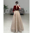 高端大合唱演出服女长裙2025新款 气质主持人晚礼服高级感民族声乐