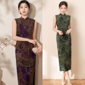 国风长款 女复古修身 改良旗袍2026新款 年轻款 民国日常可穿 夏季 无袖