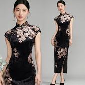日常可穿素雅春夏 女新中式 金丝绒2026新款 改良旗袍高级感超好看