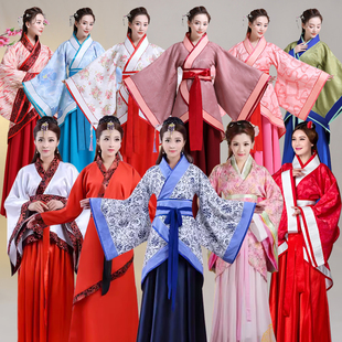 女士古装汉服公主馆陶西施小乔美人大汉夫人王后曲裾伴娘服装出租