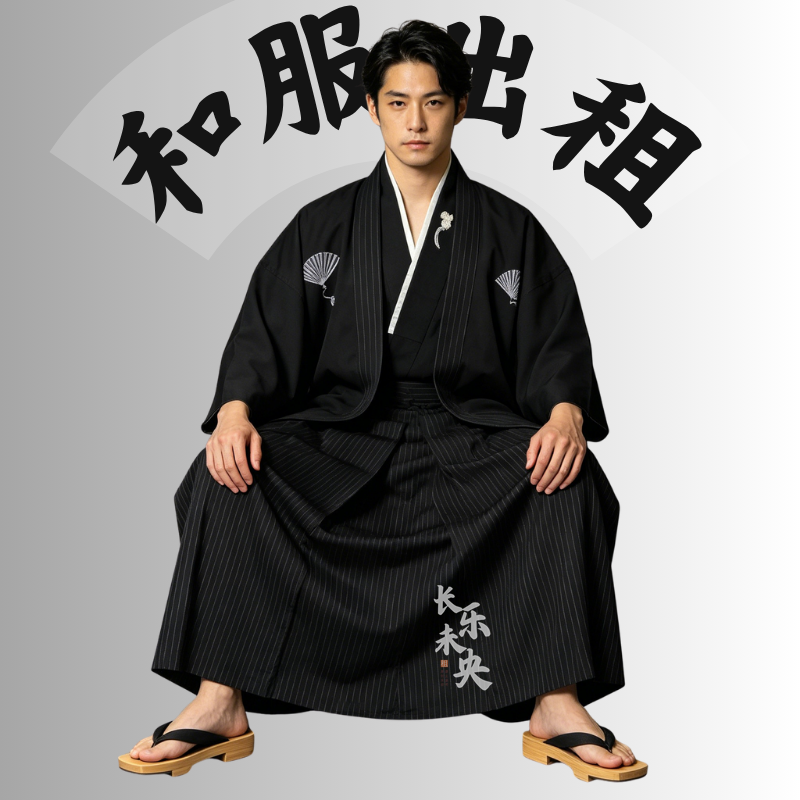古装日本和服武士服男士民族服陈真精武门武馆舞台演出服装出租