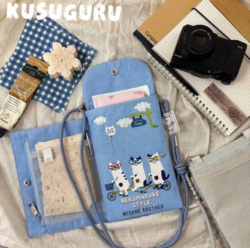 kusuguru正品斜挎手机包多口袋