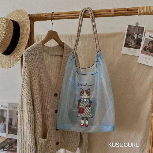 日本kusuguru正品网纱手提包单肩