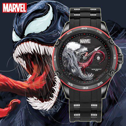 漫威毒液手表marvel联名个性青少年石英名牌男潮流学生手表大表盘