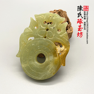 岫玉玉佩双凤玉腰配古风汉服拍摄道具玉吊坠玉挂件有凤来仪玉坠子